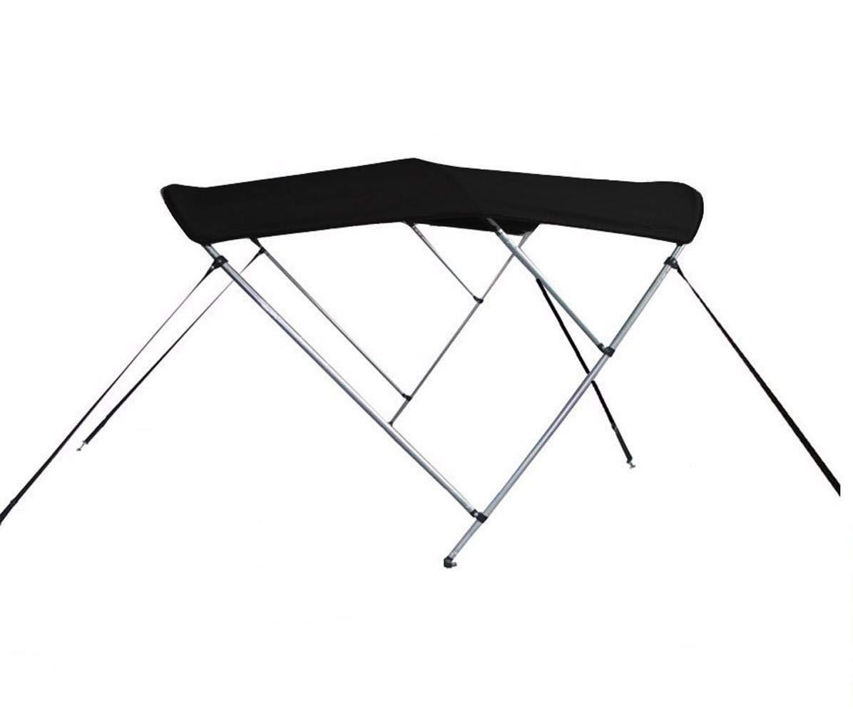STOPBYUS 7.6 oz Black 3 Bow Boat Bimini TOP Sunshade Super Sport Edition Compatible for ROBALO R227 DC SKI Tow BAR O/B 2005-2017