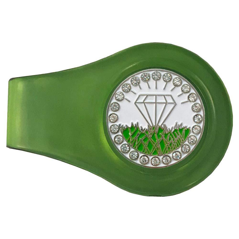 Giggle Golf Giggle Golf Magnetic Colored Ball Marker Clip with A Bling Golf Ball Marker | Great Golf Gift for Women (White Diamond in The Rough)