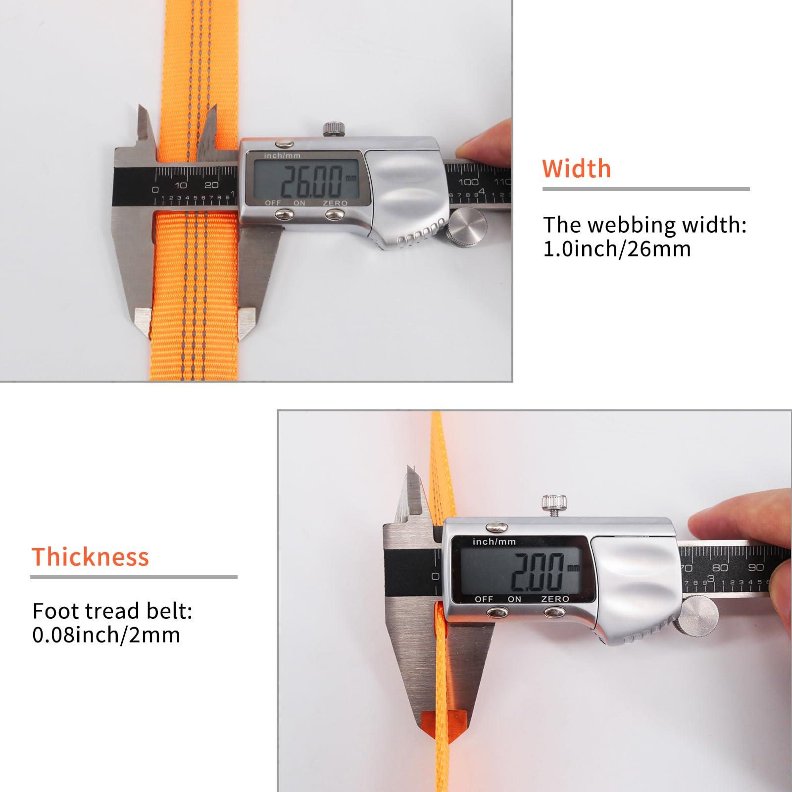 NewDoar NewDoar 1 Inch Nylon Webbing Strap/Tubular Climbing Webbing - Heavy Duty Strap for Rescue, Climbing, Harnesses, Rock Work, & Firefighting (Orange,5Yard)