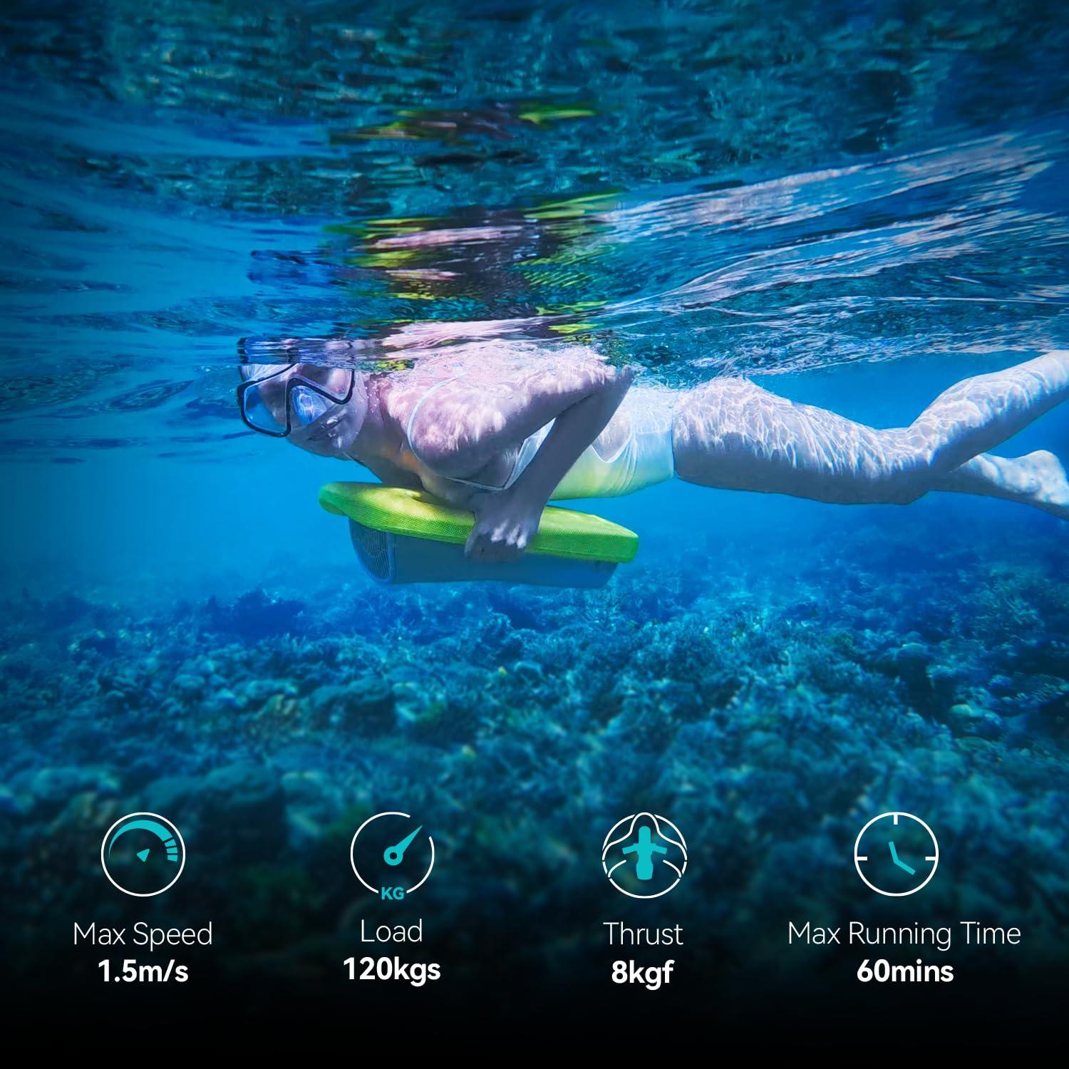 Asiwo Asiwo Swimming Kickboard Electirc, Swim Training Kickboard 3 Speed Water Sports Swimming Pool Board for Adults Kids (Yellow)