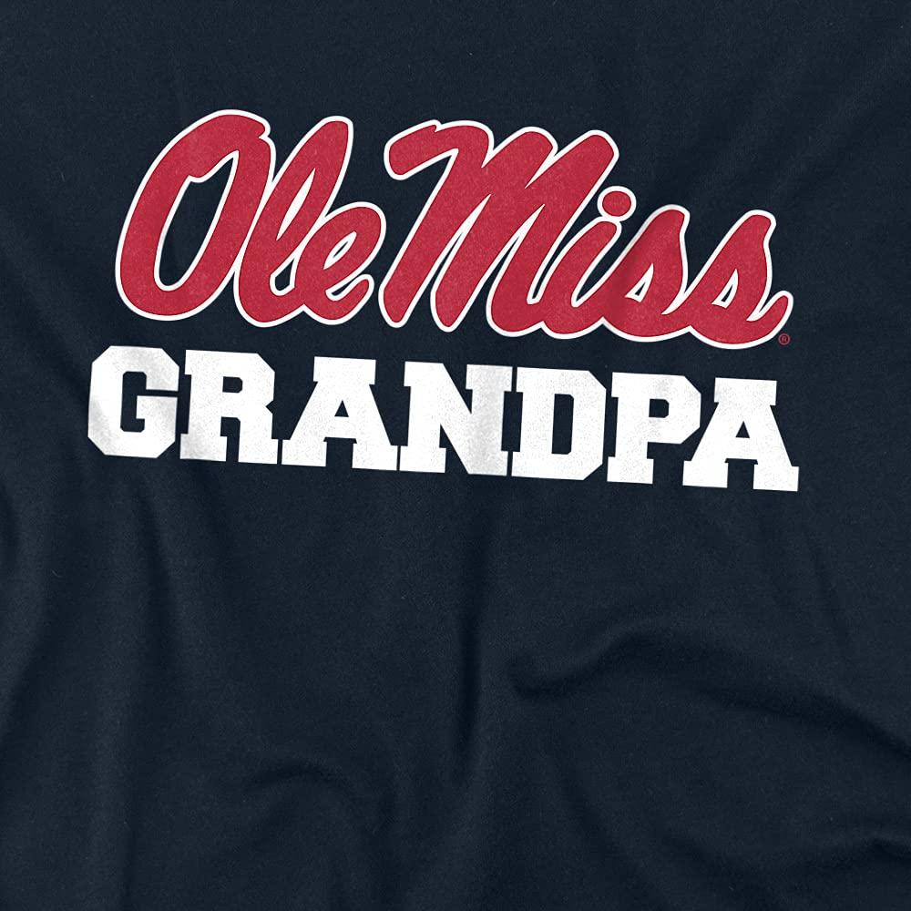 University of Mississippi University of Mississippi Ole Miss Official Grandpa Unisex Adult T-Shirt, Navy, 4X-Large