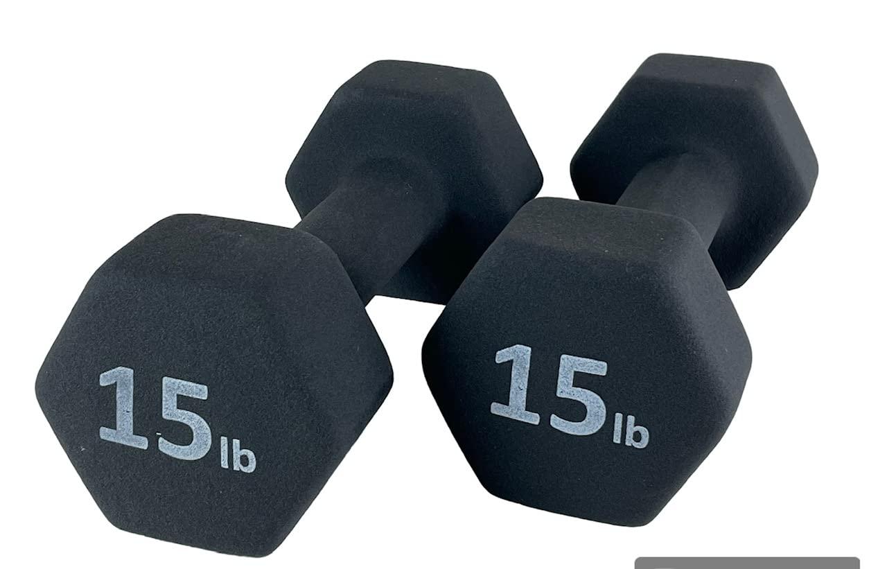 Rainforest Basics Rainforest Basics Neoprene Coated Dumbbell Hand Weight Set (54-Pounds total -2 Pairs (12-LB, 15-LB))