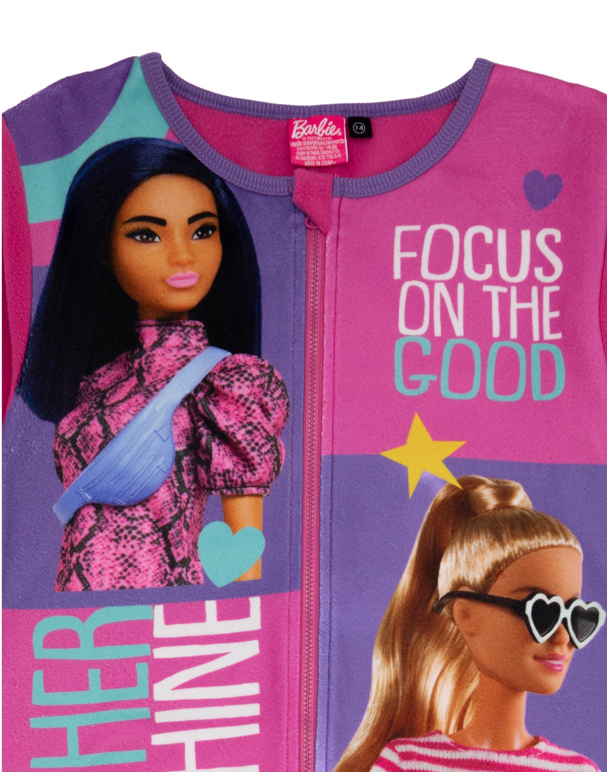 Barbie Barbie Girls Onesie | Young Ladies Pink All in One Sleepsuit Pajamas | Together We Shine Character Bodysuit PJs