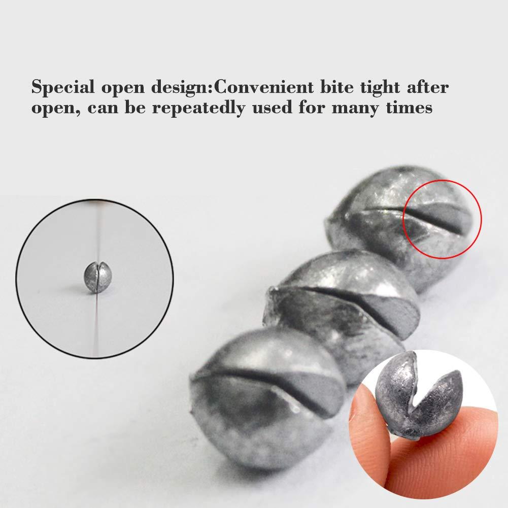 FREE FISHER FREE FISHER Removable Split-Shot,500Pcs 1.2g Lead Sinking Split Shots Fishing Sinkers,Fishing Weights Sinkers
