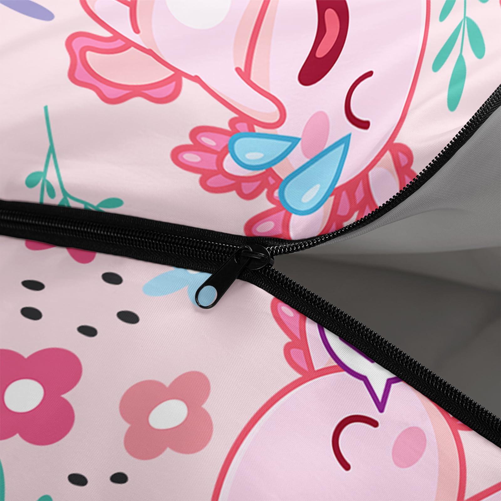 QOOMO QOOMO Cute Axolotl Printed Camping Sleeping Bags,3 Season Warm & Cool Weather,Lightweight,Waterproof Sleeping Bags for Adults & Kids,Traveling,and Outdoors,Camping Gear Equipment, 31x90inch