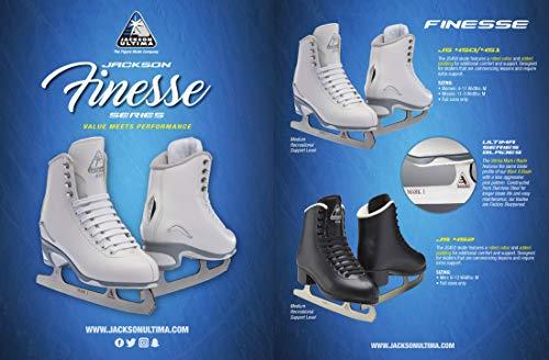 SKATE GURU Jackson Ultima Figure Ice Skates Finesse JS451 / Medium to Wide/Kids 3 Bundle with Guardog Skate Guards
