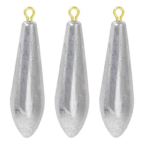 AMYSPORTS AMYSPORTS Drop Shot Fishing Weights Kit Lead Freshwater Fishing Sinkers Bass Casting Removable Fishing Weights Saltwater Streamlined 3pcs 5.3oz