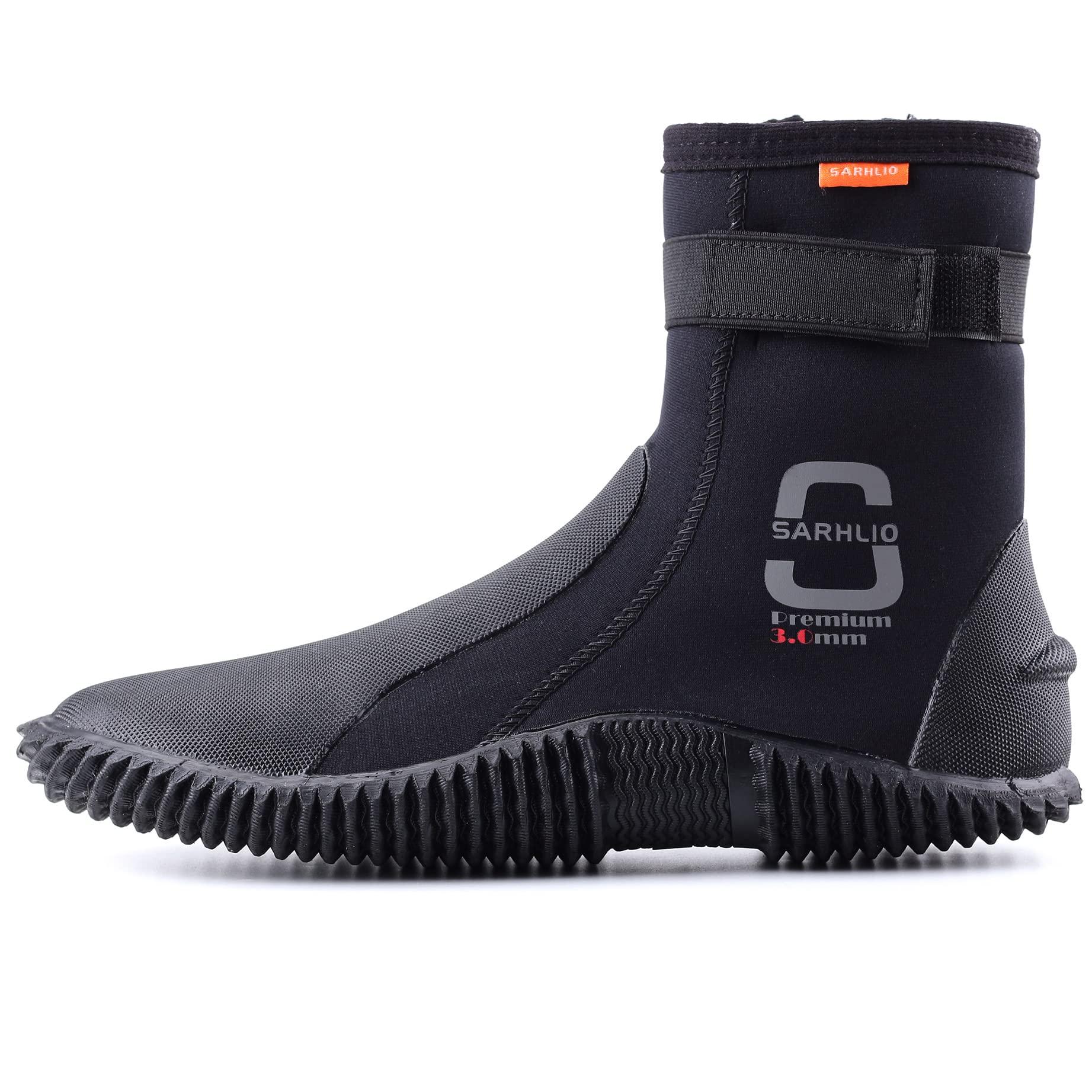SARHLIO SARHLIO Neoprene Dive Boots Zippered Premium 3mm with Anti-Slip Sole for Water Sports Scuba Diving Snorkeling Rafting kayaking Windsurfing(M5W6)