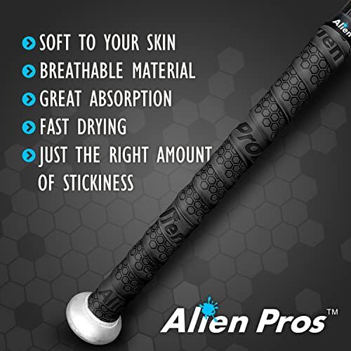 ALIEN PROS ALIEN PROS Bat Grip Tape for Baseball (2 Grips) 1.1 mm Precut and Pro Feel Bat Tape Replacement for Old Baseball bat Grip Wrap Your Bat for an Epic Home Run (2 Grips, Blue)