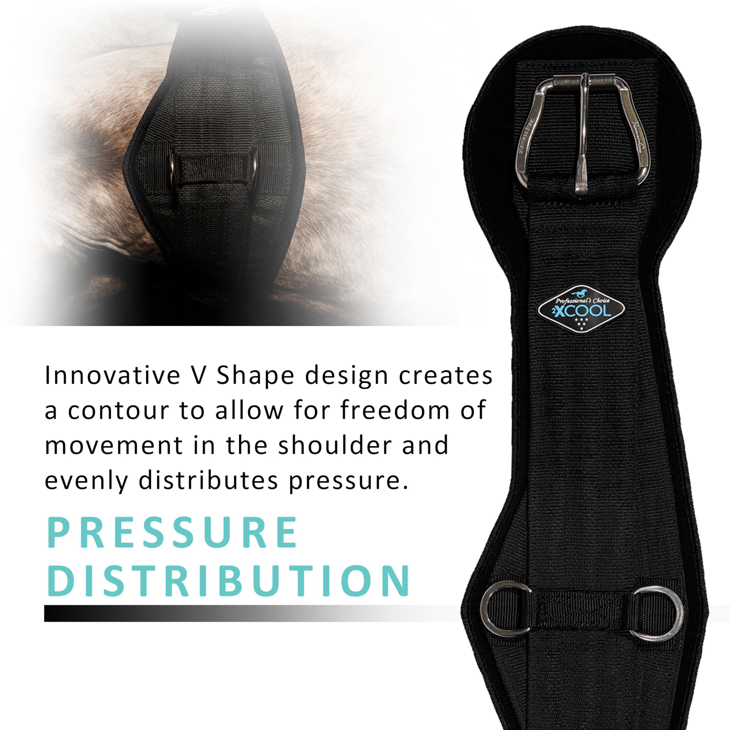 Professional's Choice Professional's Choice 2XCOOL Cinch | Cooling Minerals Infused in Liner | V-Shaped Design for Pressure Distribution | Extra Padding to Prevent Pinching | Honeycomb Silicone Soft Grip | 26 Black