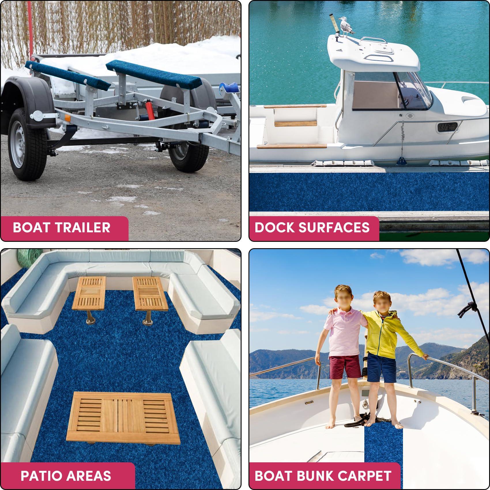 VEITHI VEITHI Boat Trailer Bunk Carpet Blue 12 inch x 13 feet - Bunk Carpet for Boat TrailersJet Ski Ramps