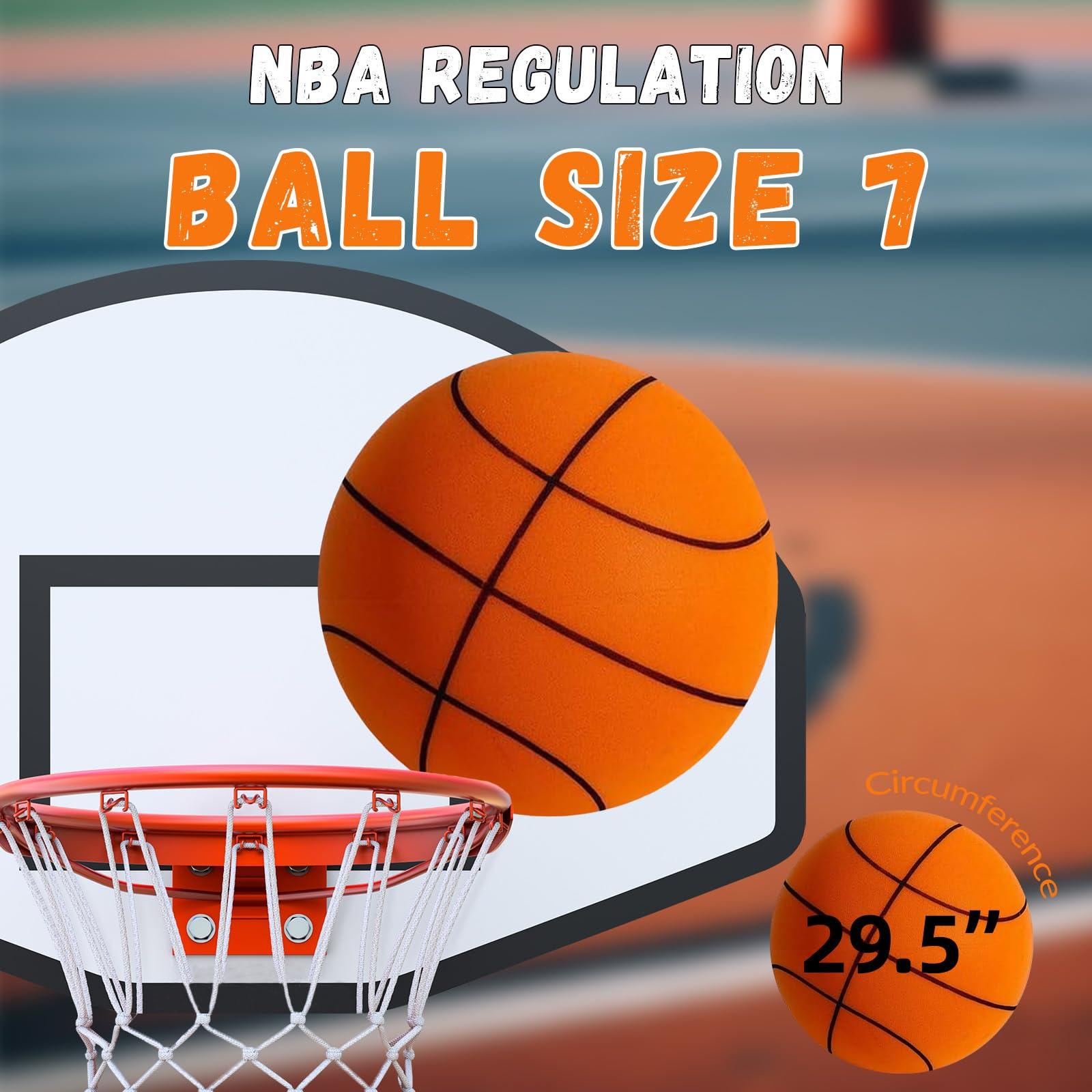 Ayyufe Ayyufe Silent Basketball Size 7 -Bouncy Basketball,Kids Training Dribbling Indoor Basketball,Non-deformable & Comfortable Touch Foam Basketball Gifts for Boys, Orange 1