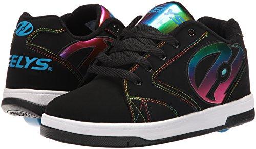 HEELYS HEELYS Kids Propel 2.0 Sneaker, Black/Rainbow/Foil, 3 Little Kid