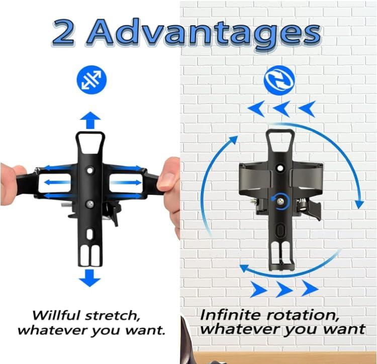 GYL GYL Bike Water Bottle Holders, 360 Degrees Rotation Water Bottle Holder for Bike Trolleys, Walkers and Bikes, Anti-Slip Fast Dismounting Accessories Cup Drink Holder Red 1 Pcs