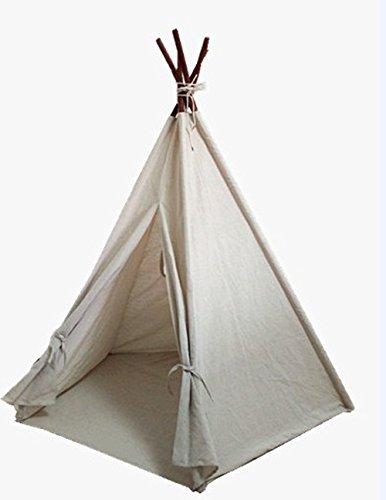 Laylala Laylala Teepee Tent.India Teepee-Embroidery Elephant-Preassemble.5 Poles Design(Light Brown Color)