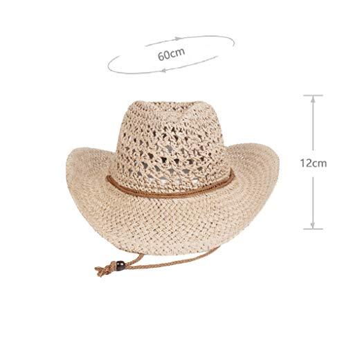 Greenery-GRE Men\'s Women\'s Straw Hat Summer Floppy Packable Panama Fedora Beach Sun Hat UPF 50+ Roll Up Foldable Large Brim Sun Protection Newsboy Travel Fishing Cap with Adjustable Chin Strap (Beige)