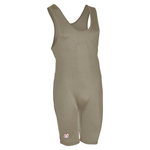 Brute Brute Lycra Heavy Weight Fabric Wrestling Singlet - Grey - Youth Large