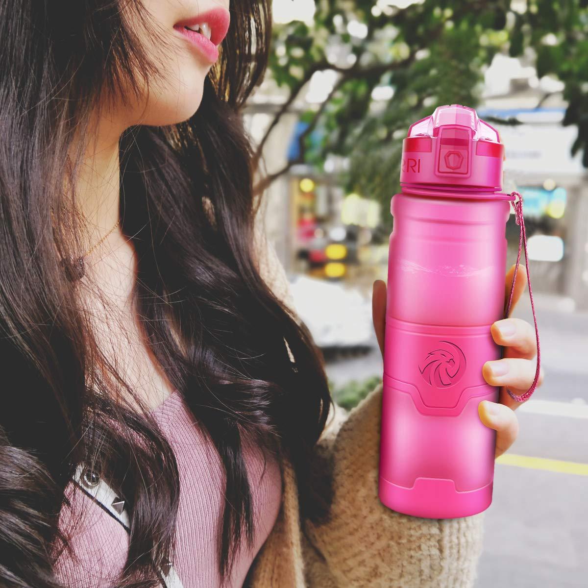 ZORRI ZORRI Sport Water Bottle Kids, 700ml/24oz - Bpa Free Eco-Friendly Tritan Plastic, Reusable Drinks Water Bottles Filter, Leak Proof Flip Top, Open 1-Click Gym, Yoga, Running