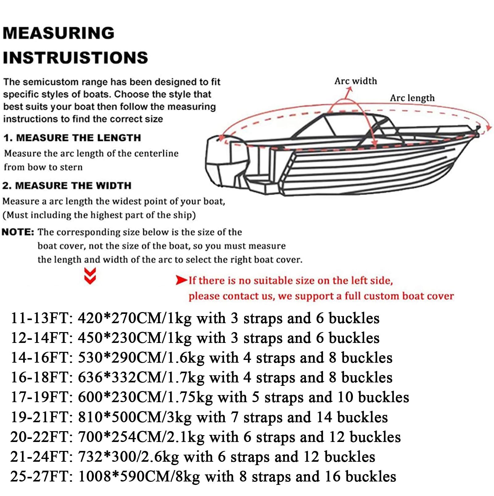 FOUNCY 210D T-Top Boat Cover 100% Waterproof Heavy Duty Tear-Resistant Polyester Trailerable Boat Cover for Center Console Boat with T TOP Roof (17-19FT600 * 230CM, Gray)