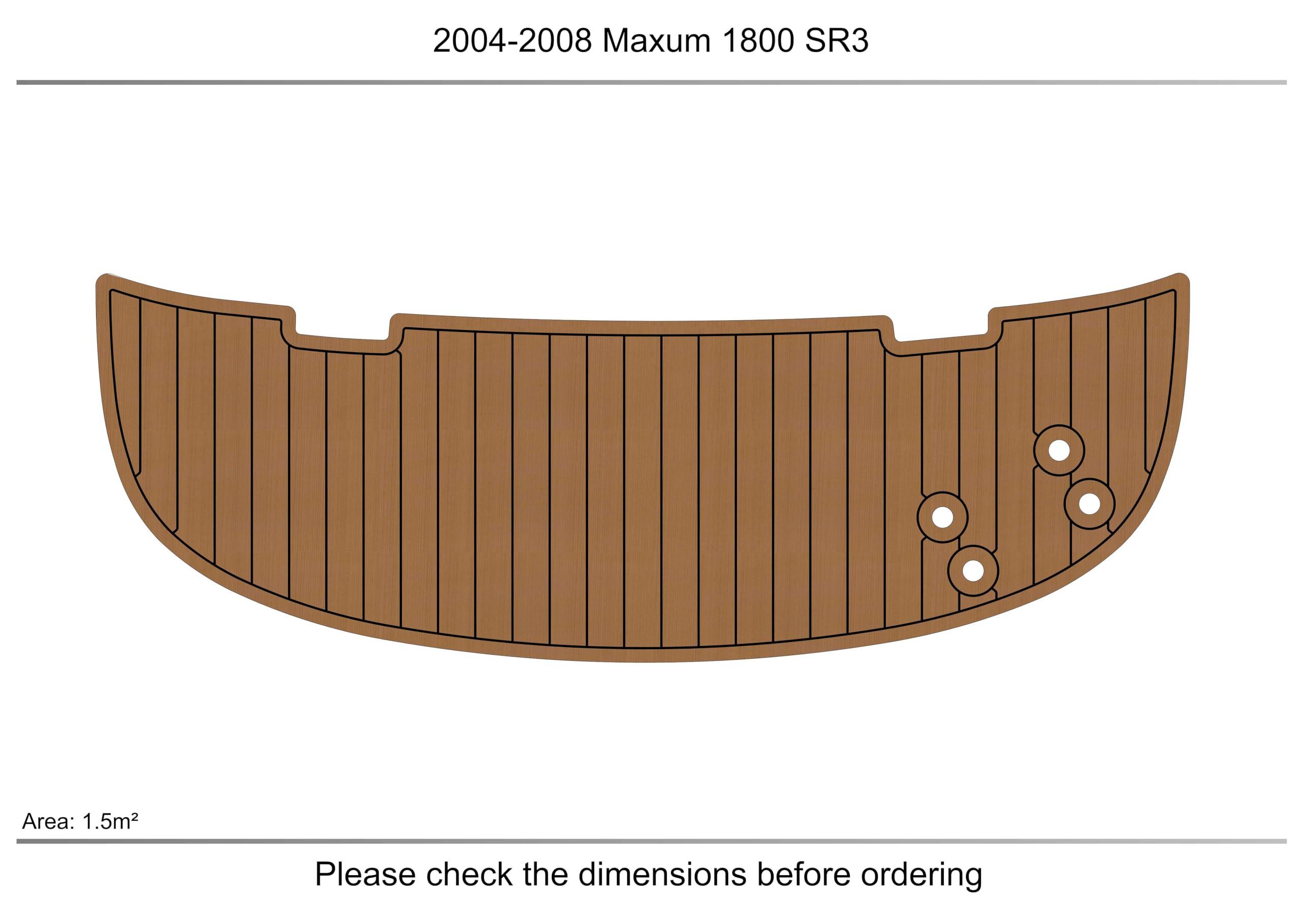 ATDEK ATDEK 2004-208 Maxum 1800 SR3 Swim platform 1/4 6mm eva Faux Teak Deck Surfing Boat Fishing Boat Motorcycle Hurts crapet Non-Slip mat Floor (Coffee over black)