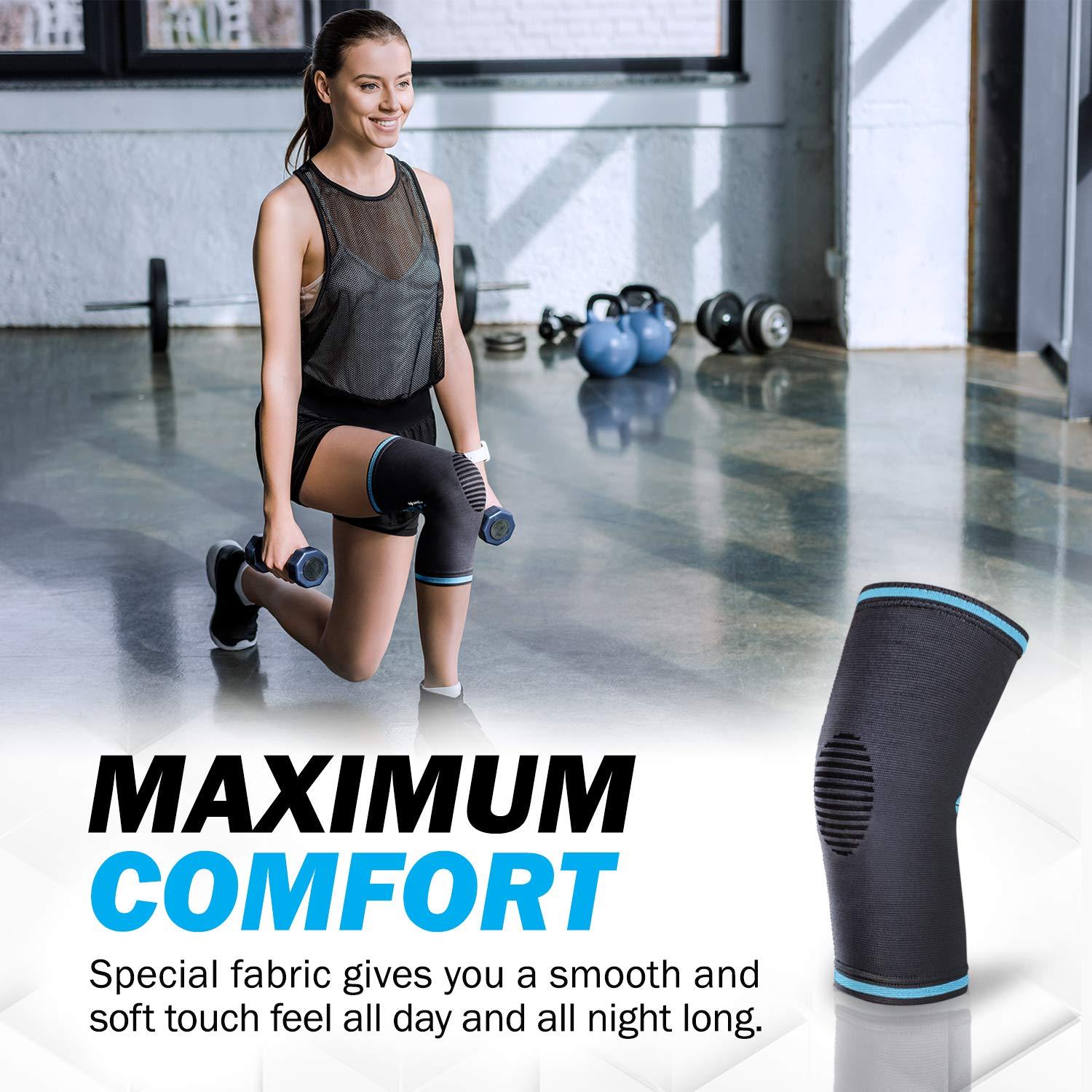 POWERLIX Powerlix Compression Knee Sleeve for Women & Men, Medical Knee Brace for Arthritis, Knee Pain Relief, Meniscus Tear, Injury Recovery, Knee Support, Workout Protection,Running, All Sports (Blue, Small)