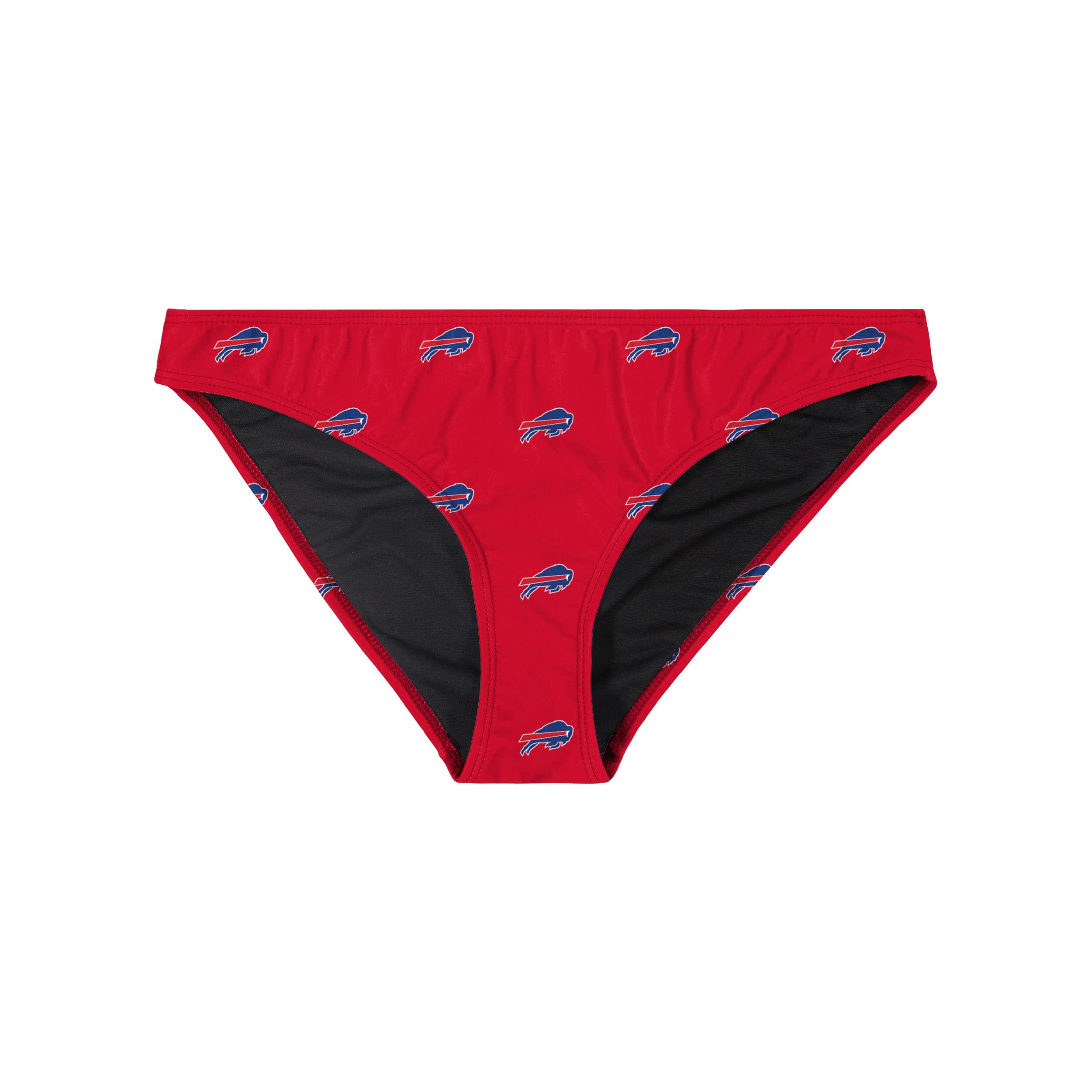 FOCO FOCO Women's Standard NFL Team Logo Ladies Bathing Swim Wear Suit, Mini Print-Bikini Bottom, Medium