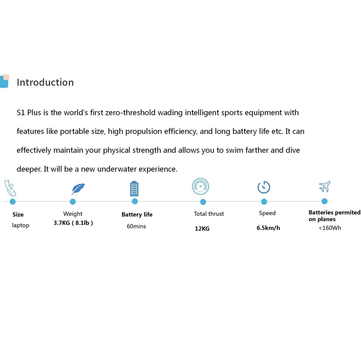G GENEINNO G GENEINNO Underwater Sea Scooter 500W Electric Water Equipment, 1.8m/s Diving Scooter 60Mins Underwater Motor S1 Plus for Kids Adults Swimming Pool (Blue) (Yellow)