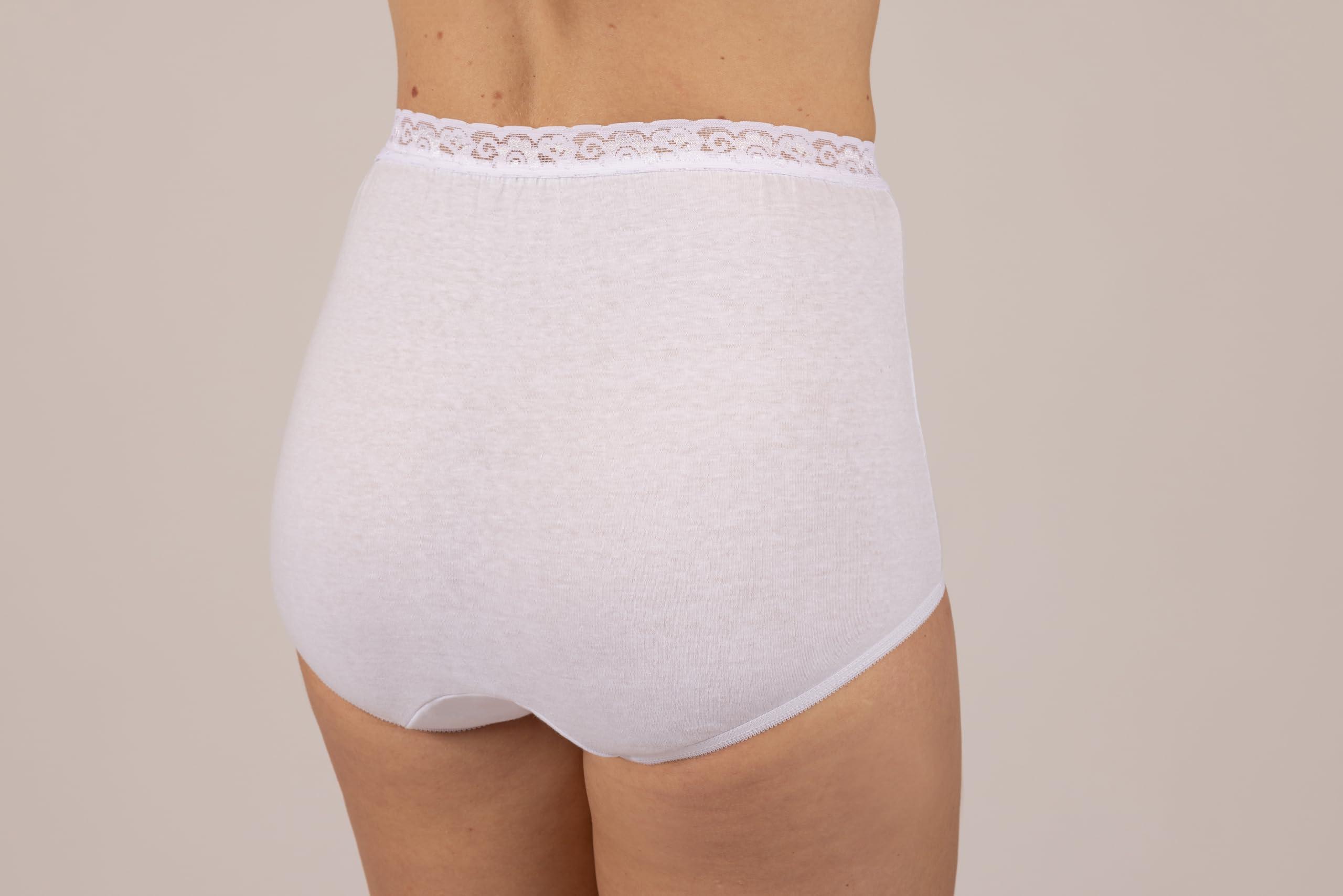 Dixie Belle Dixie Belle Lace Trim Cotton Full Brief Panty 3 Pack (US, Numeric, 11, Regular, Regular, White)