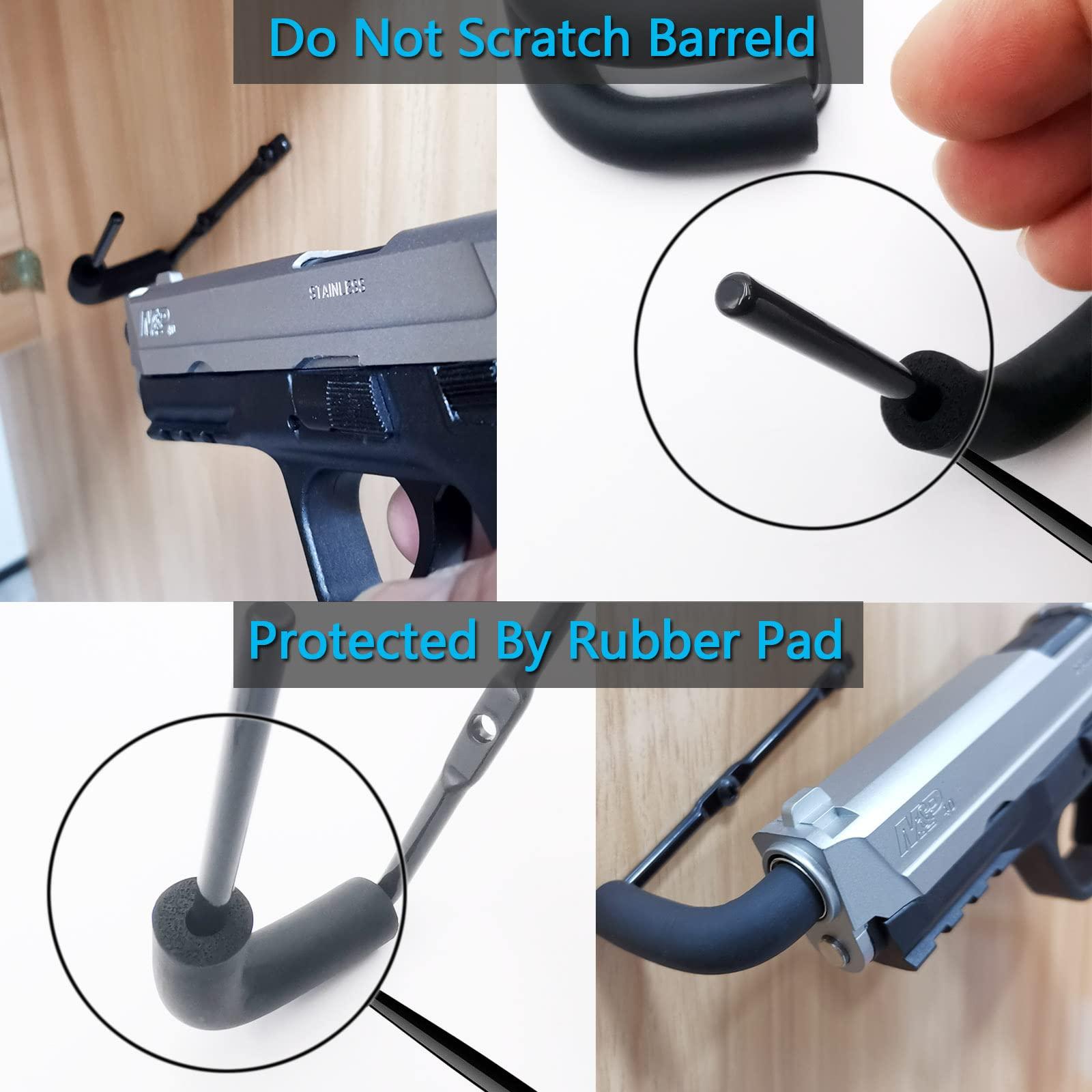 StrongTools StrongTools Handgun Hanger, Wall Mount Pistol Rack Suitable for Desk or Wardrobe, Pistol Organizer for Displays and Cabinet (6 Packs for 6 Guns)