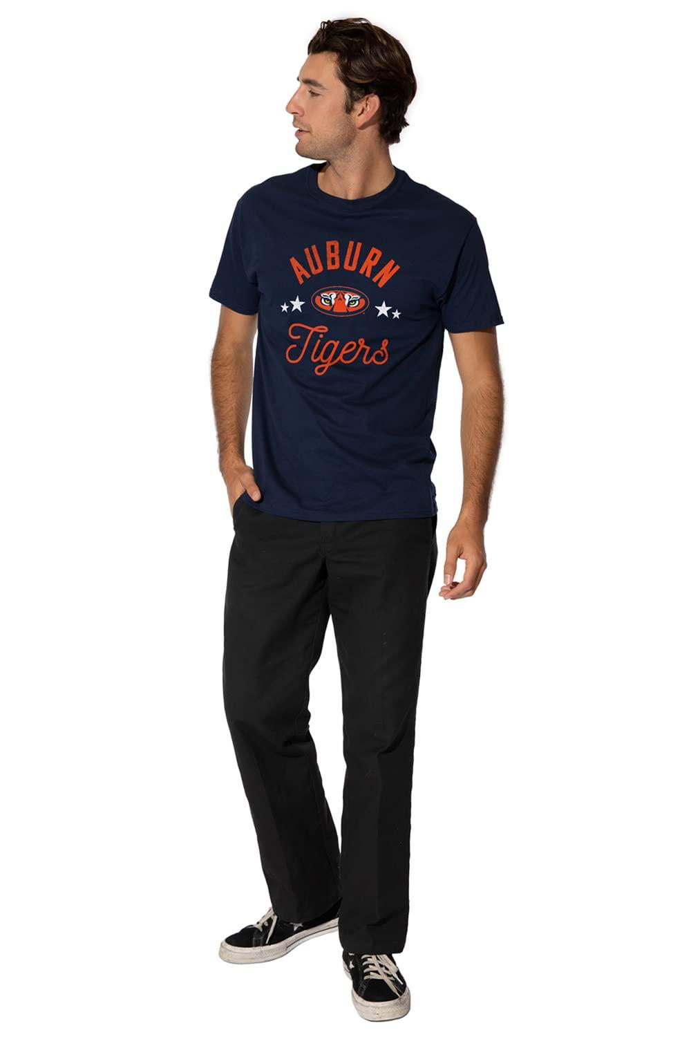 LOGOVISION Auburn University Official Tigers Short Sleeve Mens Cotton T-Shirt,Navy, Large