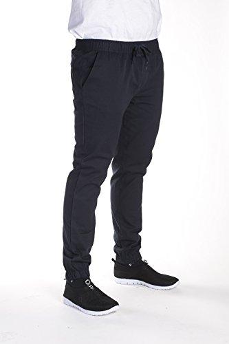 HG Fashion Men's Slim-Fit 100% Cotton Twill Joggers (Medium, Black)