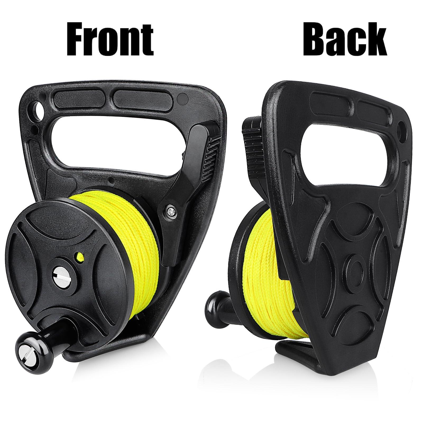 Seafard Seafard Compact 150ft Scuba Dive Reel Kayak Anchor with Thumb Stopper for Safety Underwater Diving Snorkeling Black