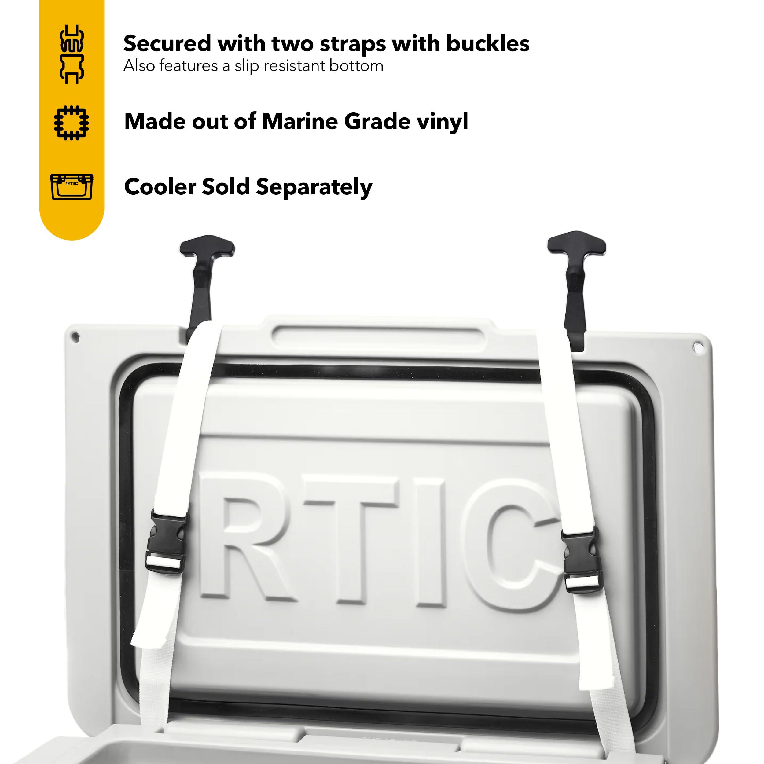 RTIC RTIC Cooler Seat Cushion Compatible Hard Coolers, Great for Family Travels, Boating Or Hunting, Easy Clean Vinyl, Buckle Fastening and Anti Slip, 45