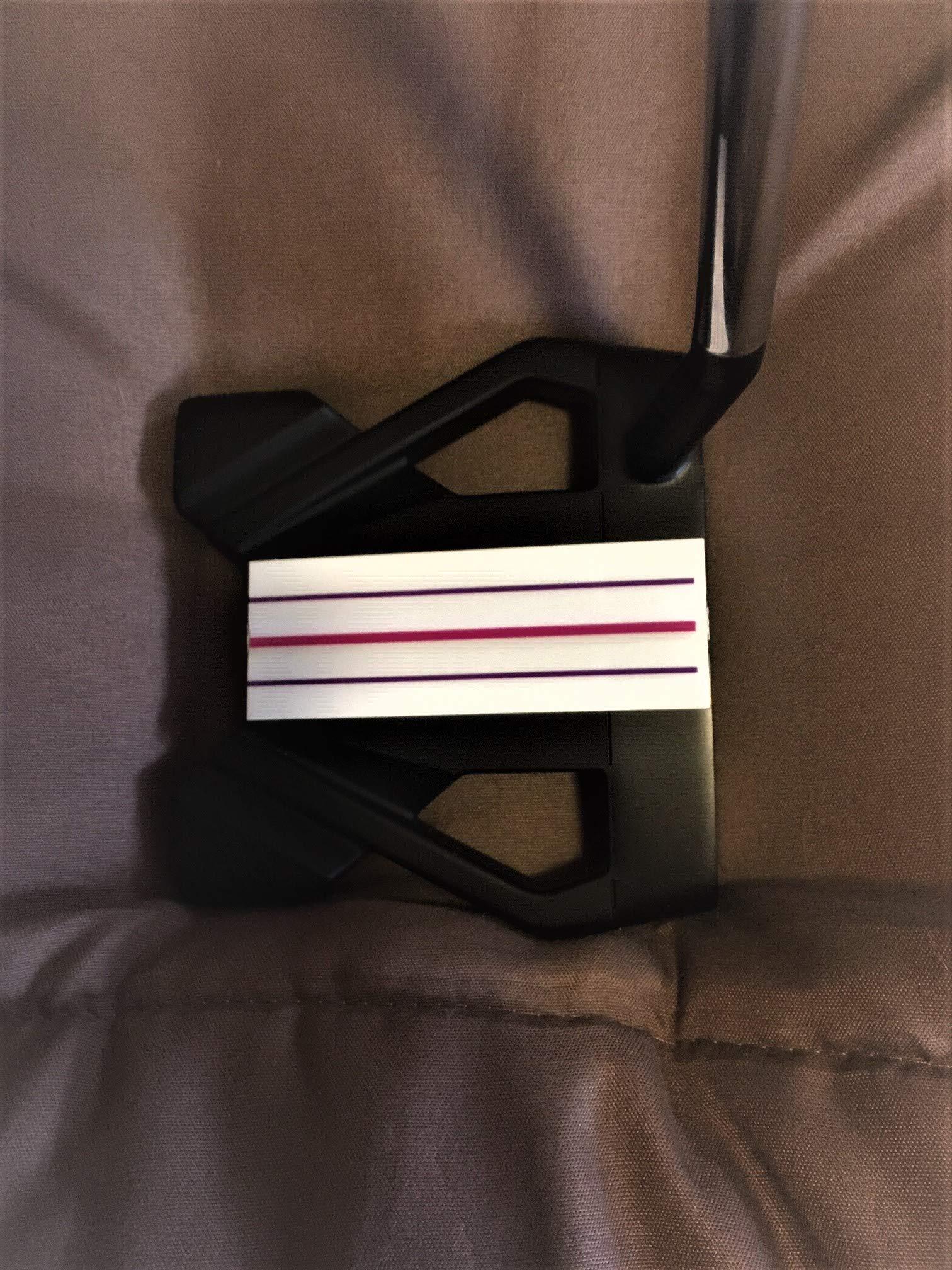 Less is more golf Less is More Golf Sticker for Golf Putter, 3 Lines Alignment (Triple Track), Magenta and Purple, 2 Pack