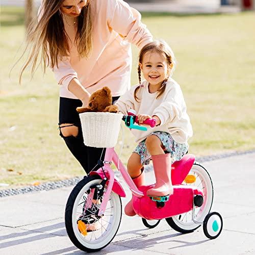 ANZOME ANZOME Kids Bike Basket, Bike Basket for Boy and Girl, Waterproof Plastic Woven Children\'s Bicycle Basket, Suitable for Most Children\'s Bicycles and Kids Tricycles