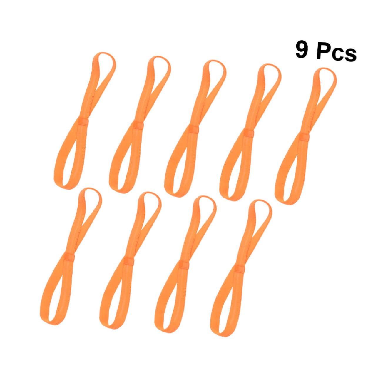 WHAMVOX WHAMVOX 9pcs Non- Running Headband Stretchy Yoga Hair Accessories for Men and Women and Comfortable Football Headbands Orange for Sports Activities