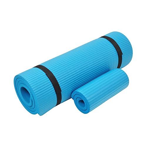 BalanceFrom Fitvids All Purpose 1/2-Inch Extra Thick High Density Anti-Tear Exercise Yoga Mat and Knee Pad with Carrying Strap, Blue