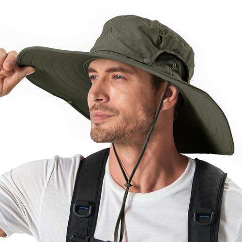 Cooltto Cooltto Wide Brim Sun Hats with Waterproof Breathable for Fishing, Hiking, Campingfor Men Women Kids Army Green