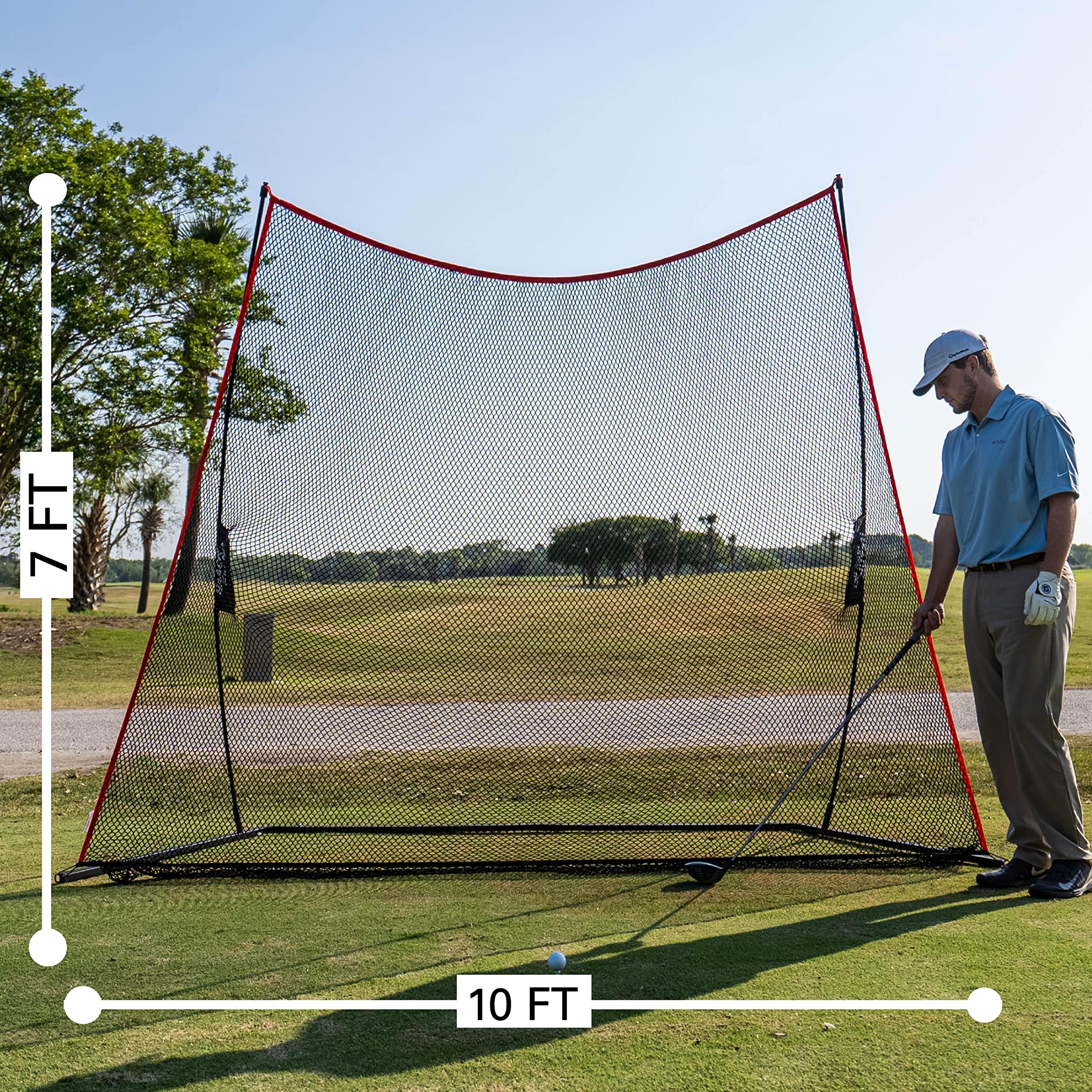 Rukket Sports Rukket Haack Golf Net | Practice Driving Indoor and Outdoor | Golfing at Home Swing Training Aids | by SEC Coach Chris Haack | Choose from 10x7 Hitting Net, 7x7 Hitting Net, or Protection Side Nets