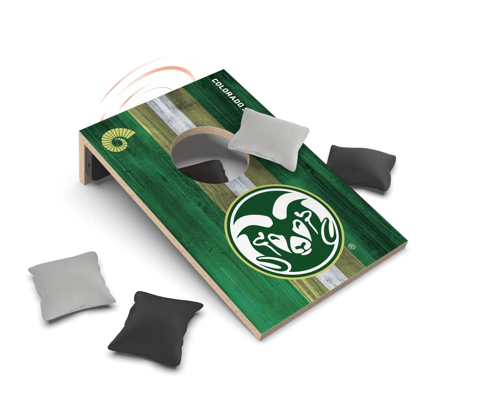 SOAR SOAR NCAA Tabletop Cornhole Game and Bluetooth Speaker, Colorado State Rams