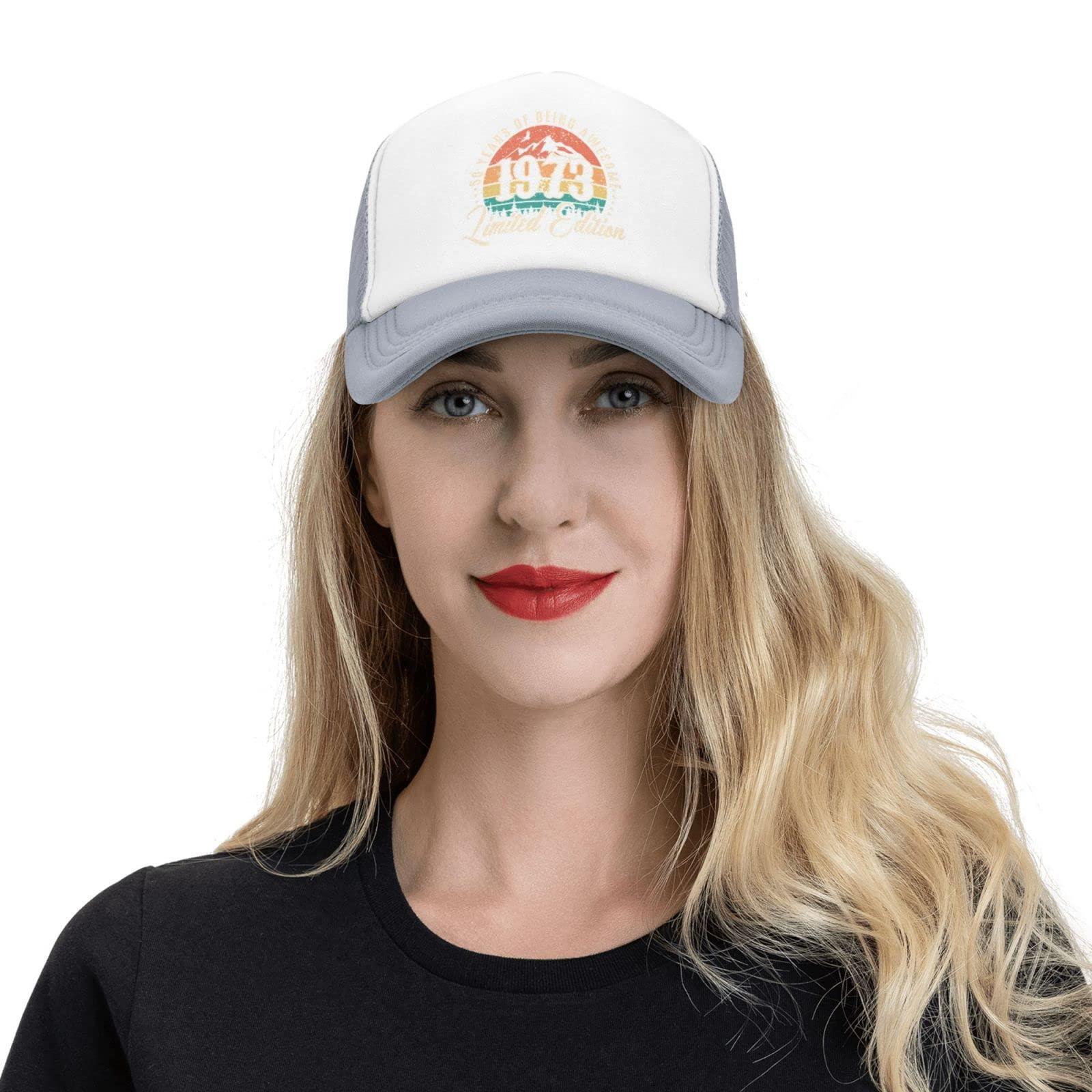 Kkaingg Vintage 1973 Retro Men Woman 50th Birthday Gift Baseball Cap Men Hats Women Cowboy hat Dad Hat Trucker hat Gray