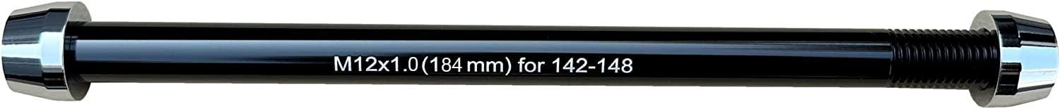 ODIER Bike Trainer Thru Axle Adapter for Bicycle Indoor Trainers 12MM Axle 1.0/1.5/1.75 Thread Pitch Multiple Length (M12 184-1.0)