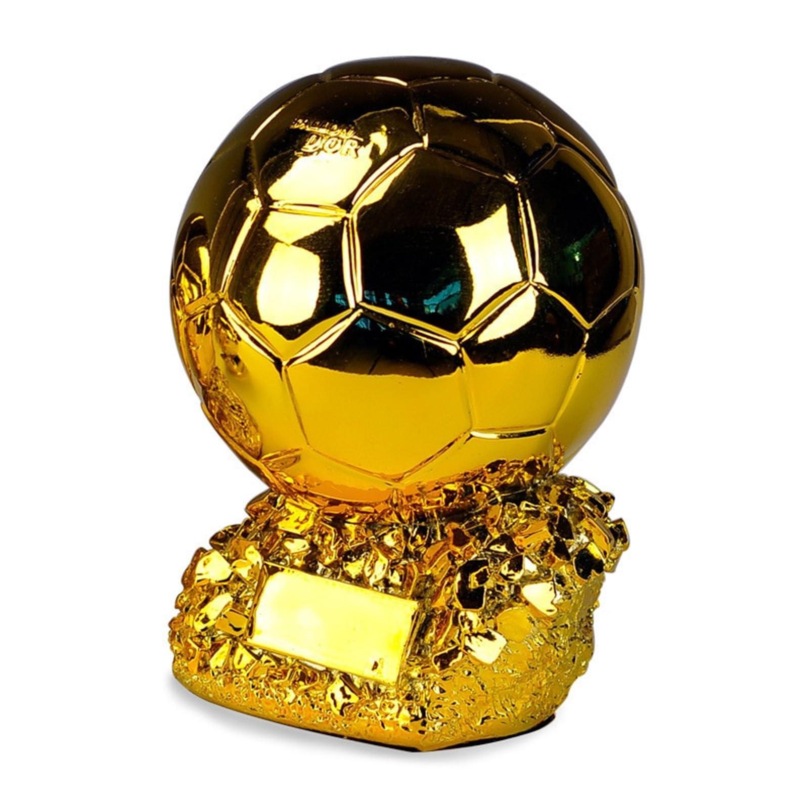 SUSANMAISON SUSANMAISON Golden Ballon Football Championship Prize Trophy Customizable Player Award Soccer Replica Fan Collectible Birthday Gift (15cm/5.9inch)