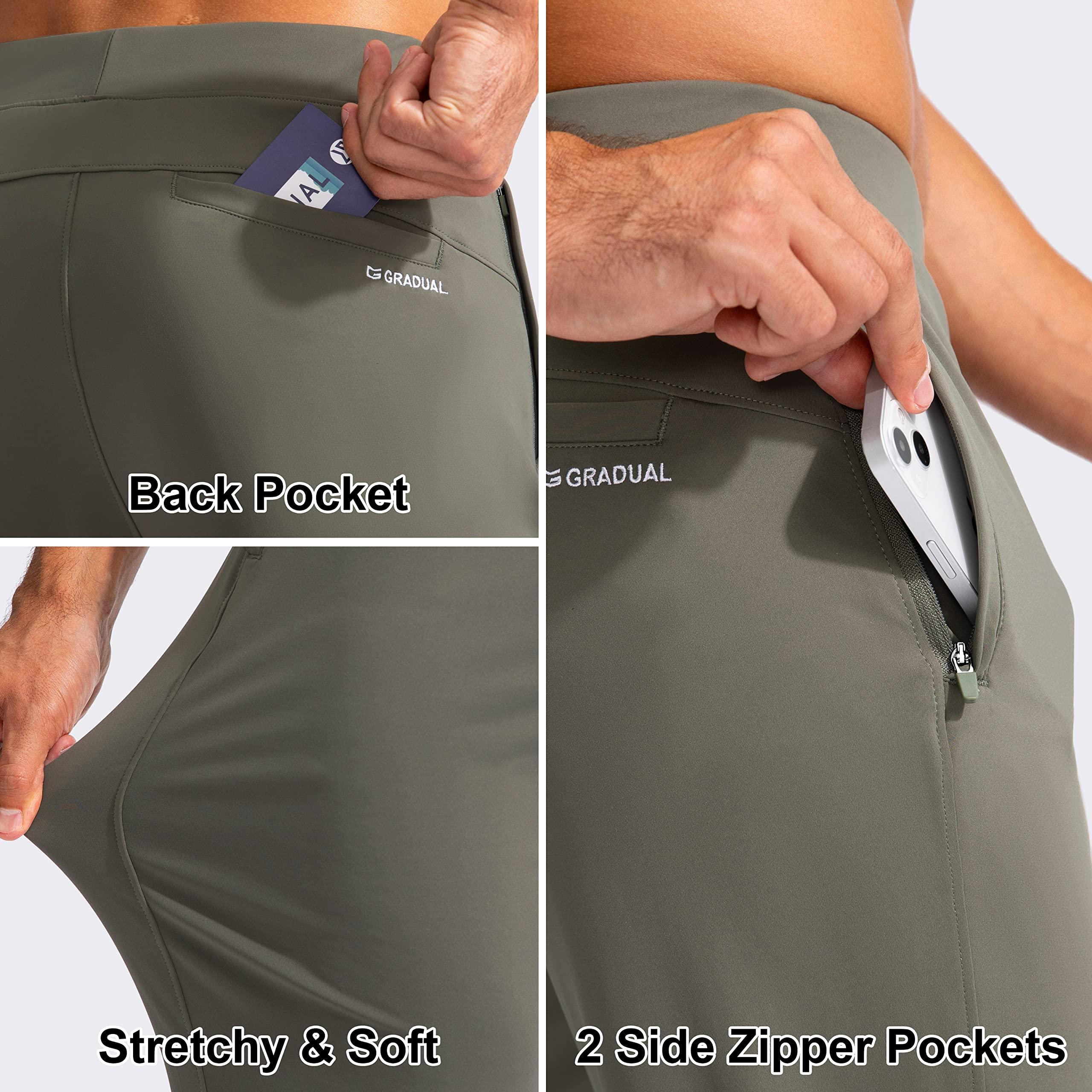 G Gradual Men's Golf Joggers Pants with Zipper Pockets Stretch Sweatpants Slim Fit Track Pants Joggers for Men Work Running (Sage, XS)