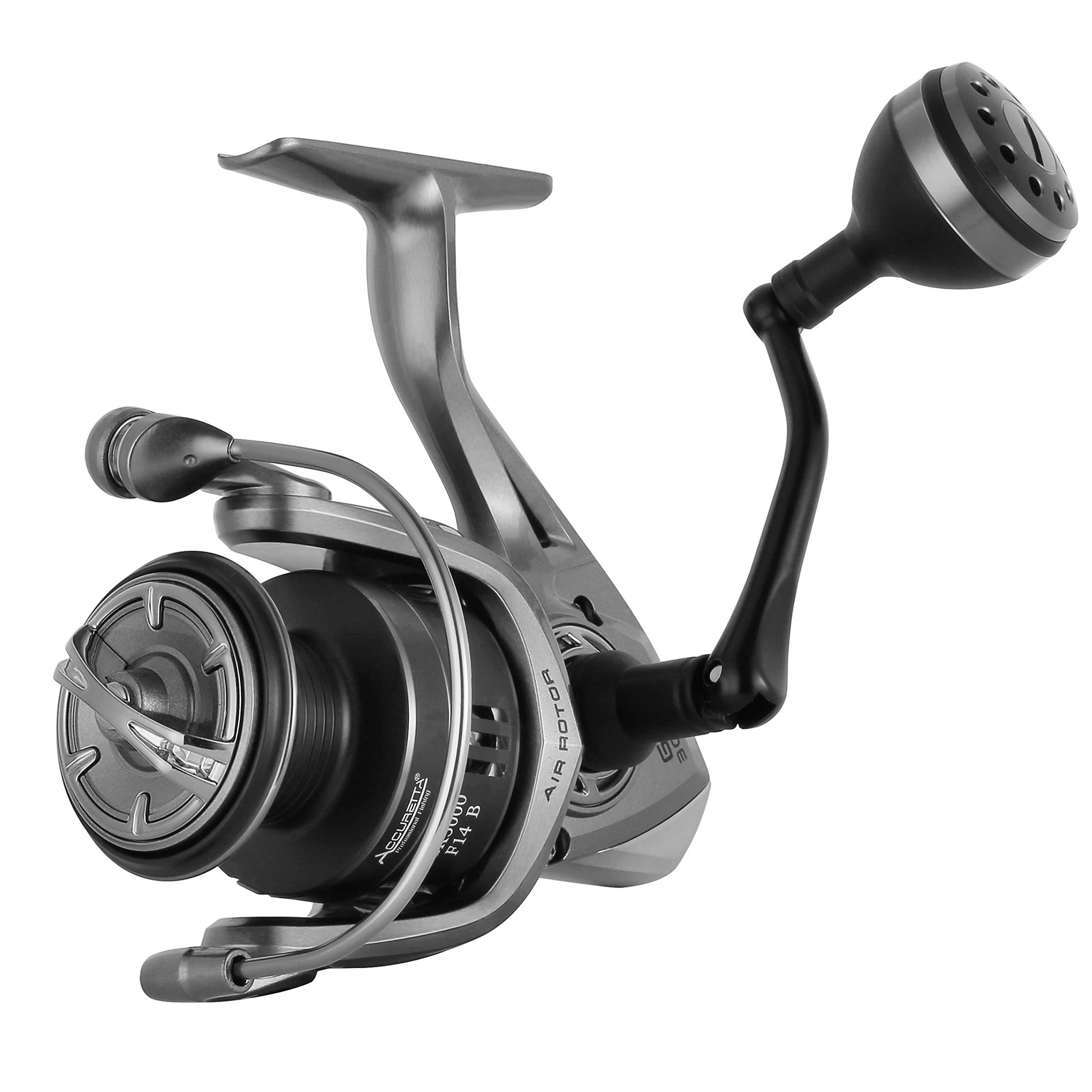 RIKIMARU Rikimaru Spinning Fishing Reels 13+1BB Stainless Steel Alloy Material Ultra Smooth Powerful Light Weight GK Serie (Matte Black, GK-3000)