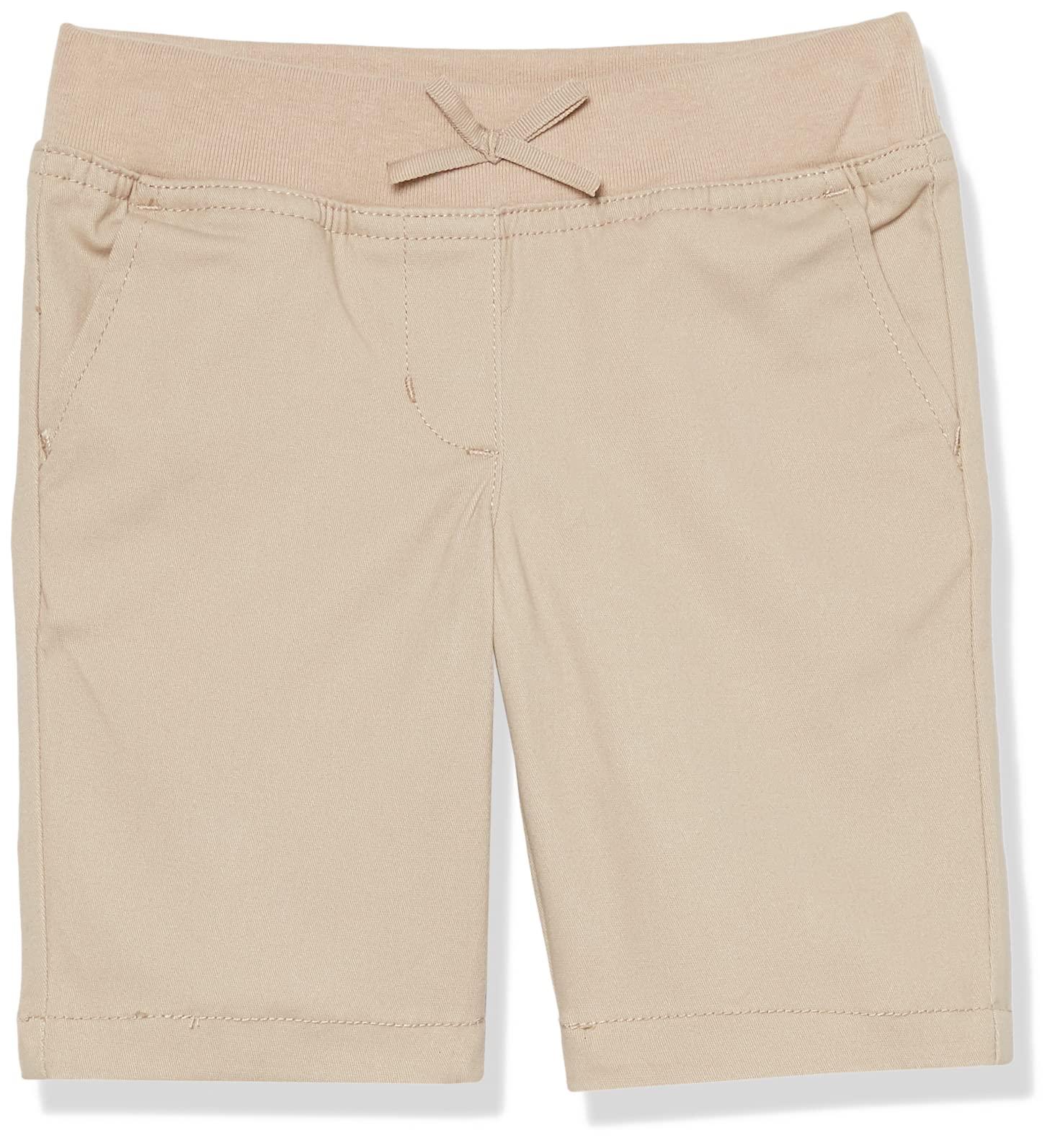 Nautica Nautica Girls' School Uniform Bermuda Shorts, Fit, Stretchy Material, Functional Pockets, Khaki Pull-On, 6X