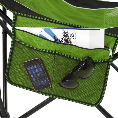 Kijaro Kijaro Sling Folding Camping Chair - Enjoy the Outdoors in this Outdoor Chair with a Built-in Cup Holders and Side Organizer - Includes a Detachable Pillow - Ireland Green