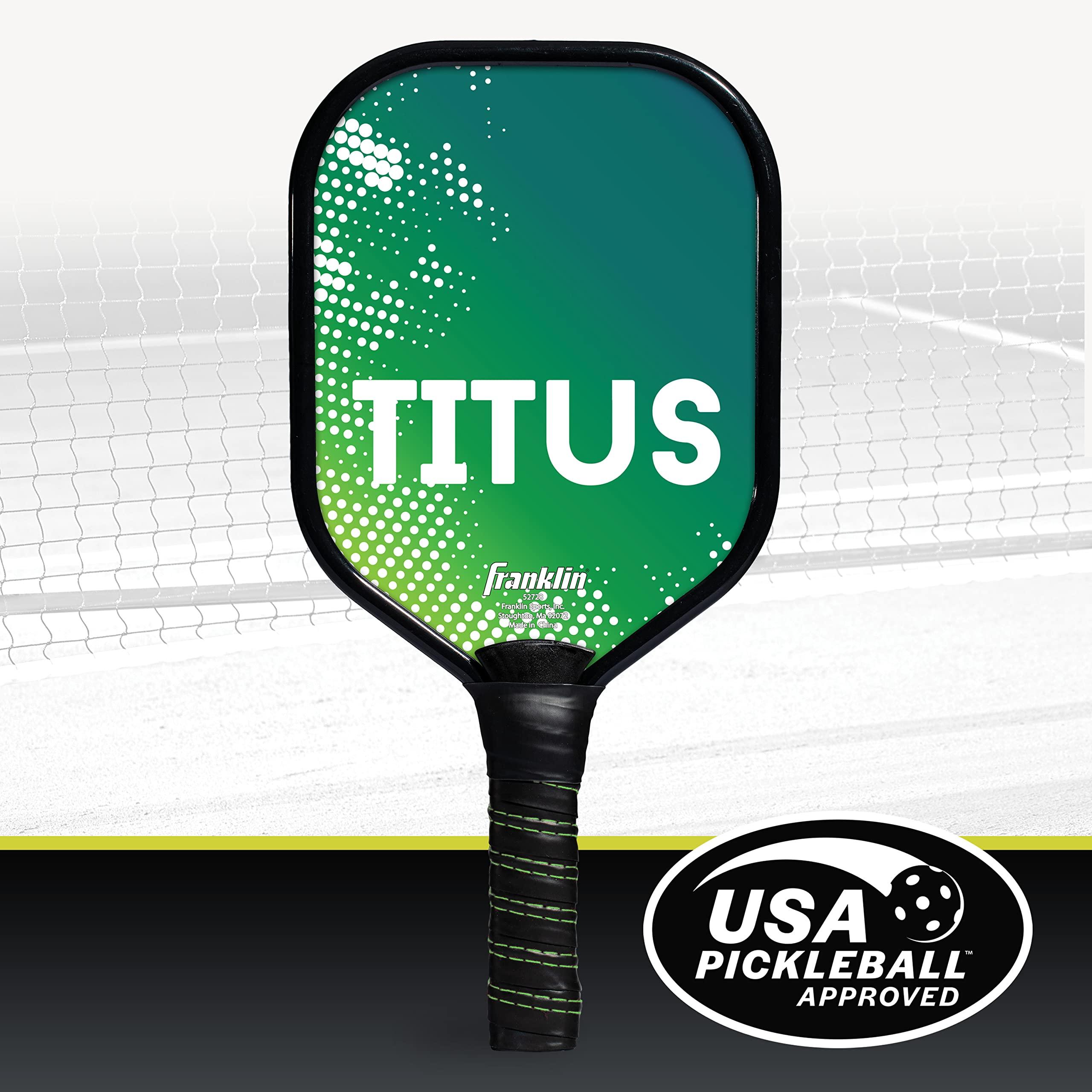 Franklin Sports Franklin Sports Pickleball Paddle - Aluminum Pickleball Racket - Titus - Green - USA Pickleball (USAPA) Approved - 8mm Thick Core