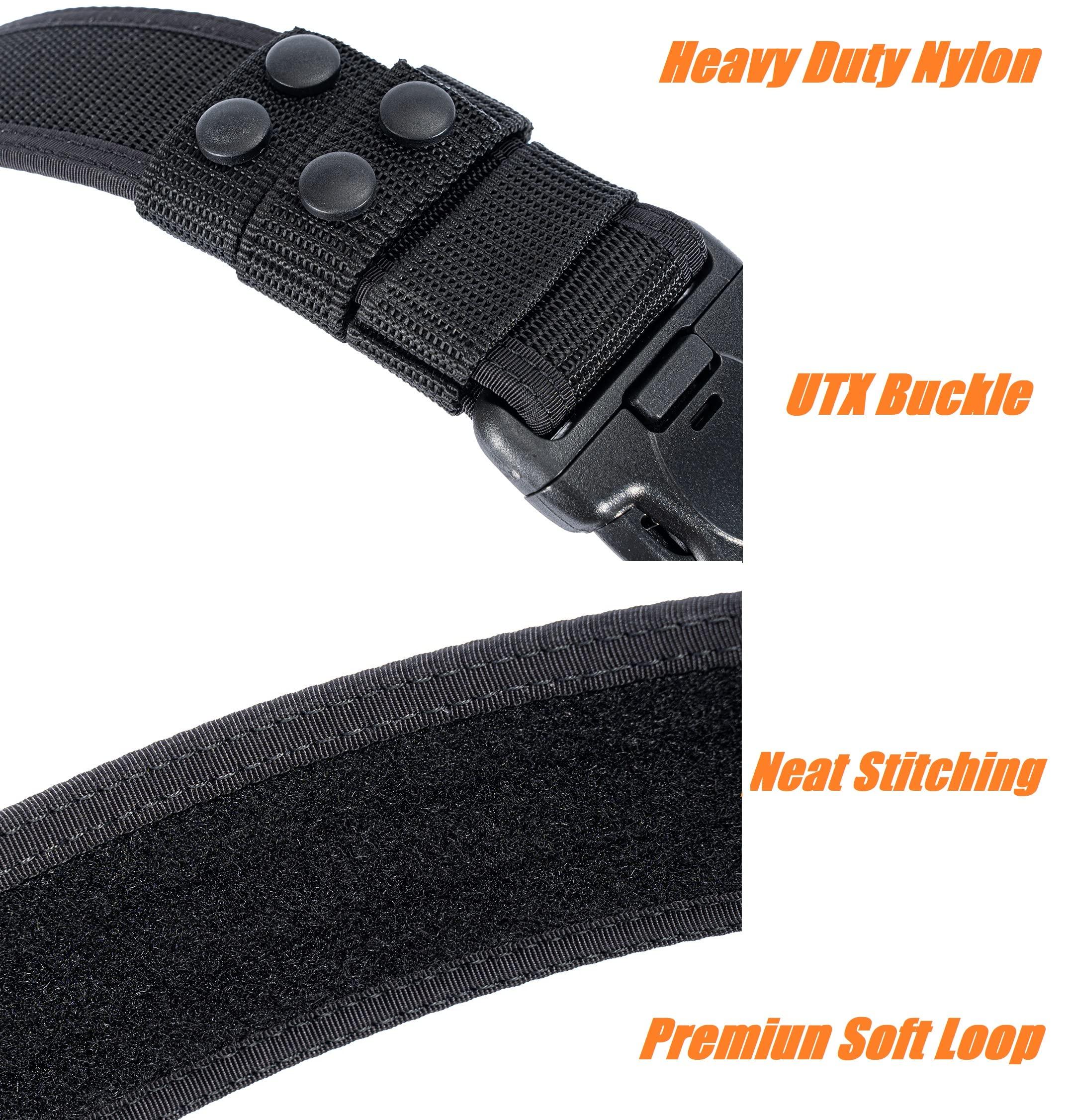 Vianyer Vianyer Duty Belt for Law Enforcement Police 2\" Tactical EDC Patrol Work Belt Officier Utility Web Belt for Security Correction L(35\"-38\")