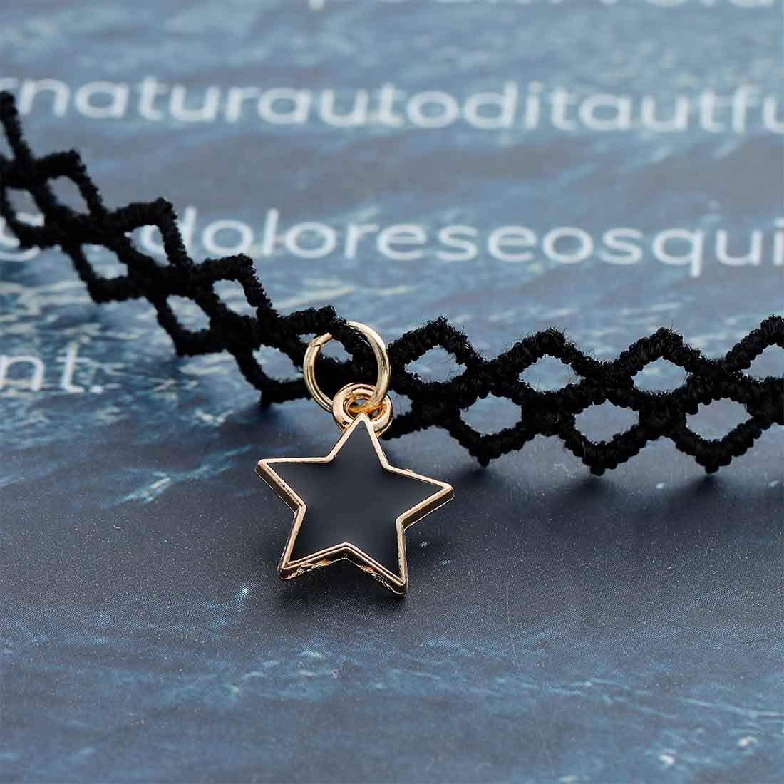Olbye Olbye Elastic Choker Star Necklace Black Tattoo Choker Necklaces for Women Plastic Minimal Necklace Jewelry